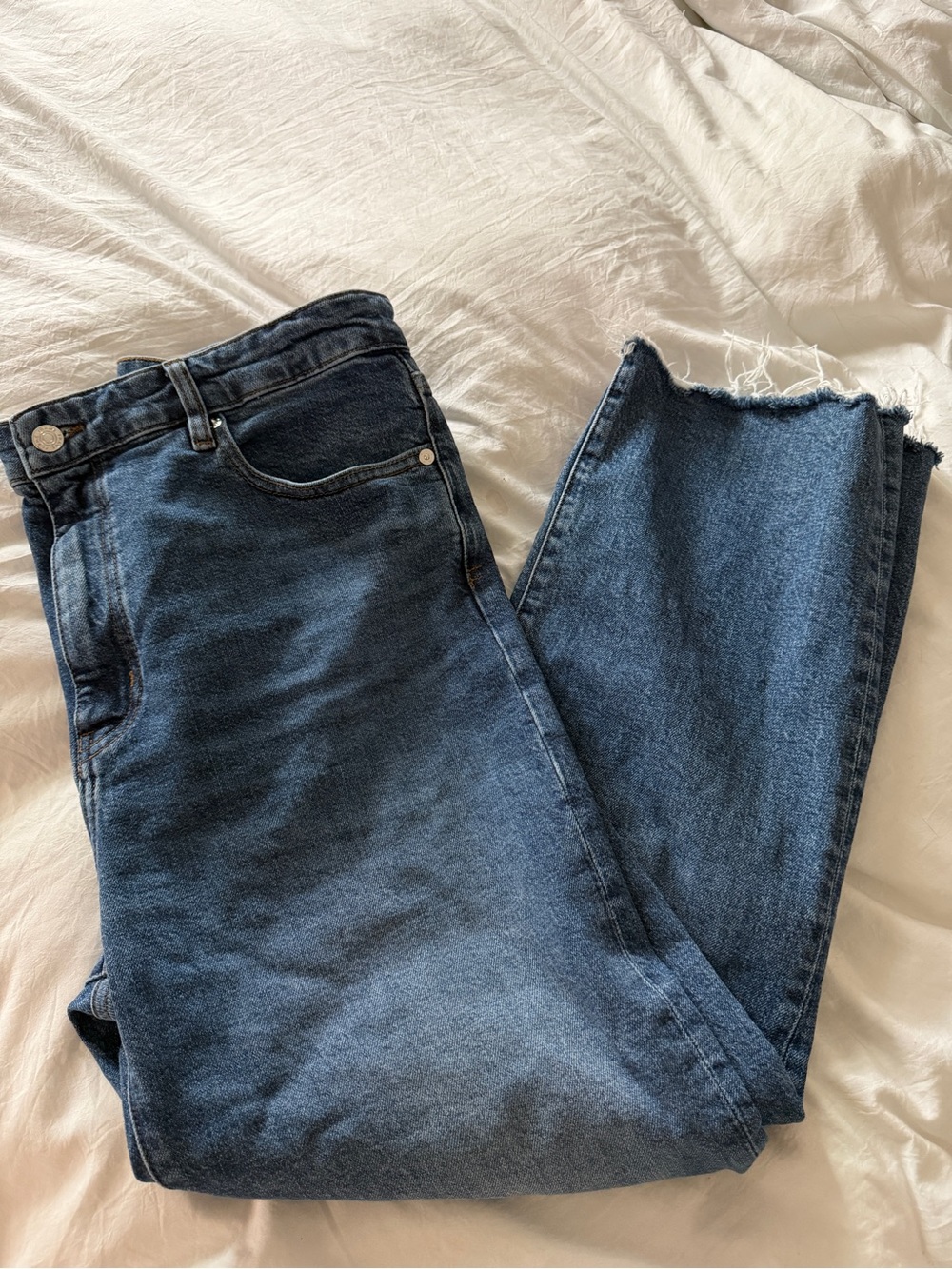 NWOT Frame Denim The Ruler Crop Jeans Women’s 31 Frayed Hem - Picture 3 of 6